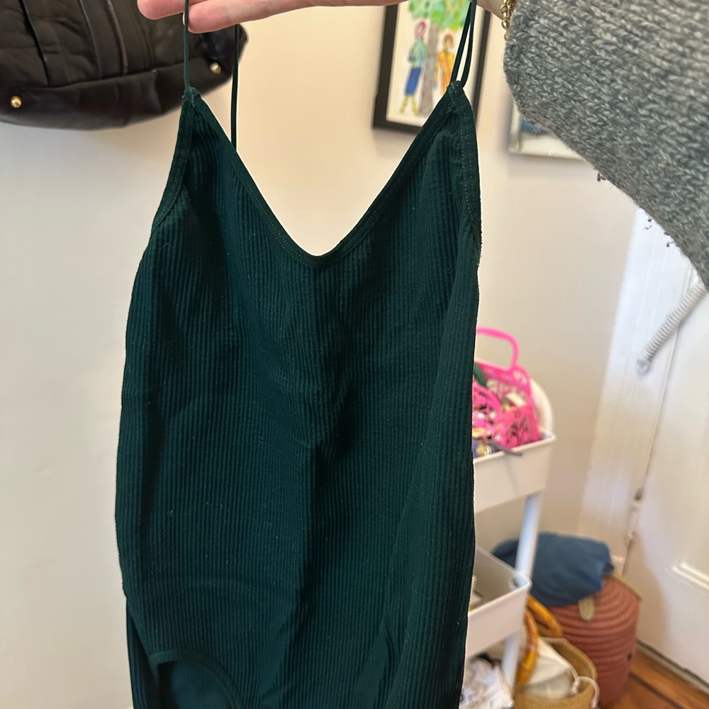 Urban Outfitters Ribbed Bodysuit Dark Green